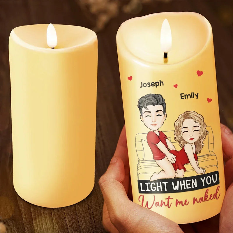 You Make My Heart Race And My Mind Wander - Couple Personalized Custom LED Candle - Gift For Husband Wife, Anniversary