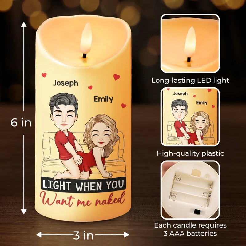 You Make My Heart Race And My Mind Wander - Couple Personalized Custom LED Candle - Gift For Husband Wife, Anniversary