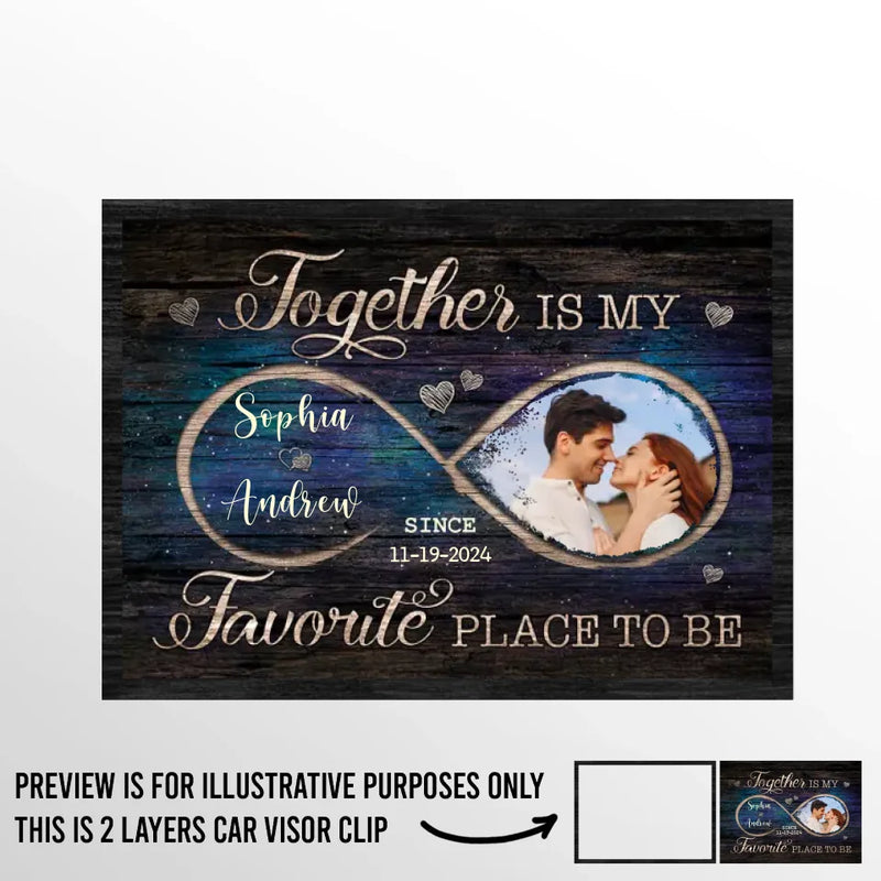 Custom Photo From The First Moment To Forever, I’m Yours	- Couple Personalized Custom Car Visor Clip - Gift For Husband Wife, Anniversary