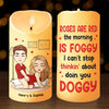 Les roses sont rouges, le matin est brumeux - Bougie LED personnalisée pour couple - Cadeau pour mari et femme, anniversaire