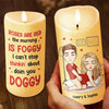 Roses Are Red, The Morning Is Foggy - Couple Personalized Custom LED Candle - Gift For Husband Wife, Anniversary
