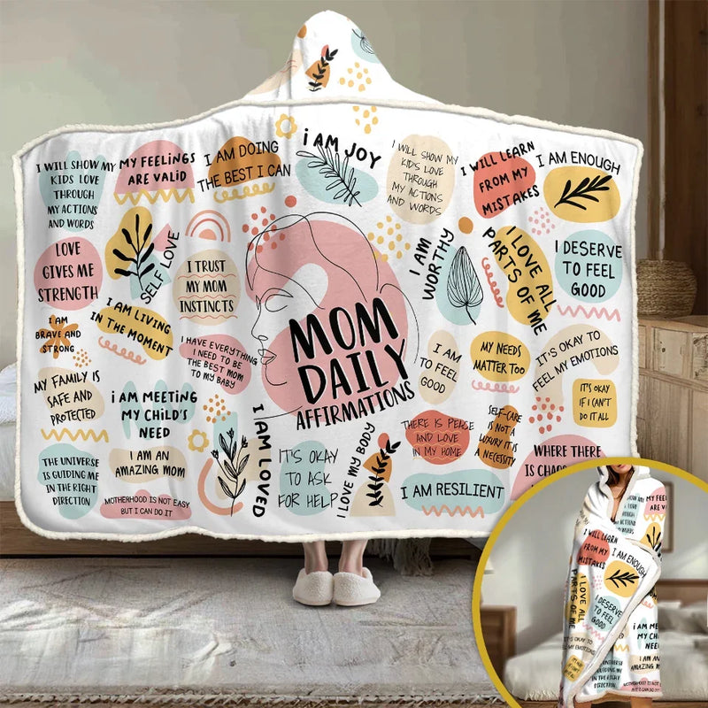 I Am An Amazing Mom, Mom Daily Affirmations - Family Personalized Custom Snuggle Blanket, Hoodie Blanket - Gift For Mom, Yourself