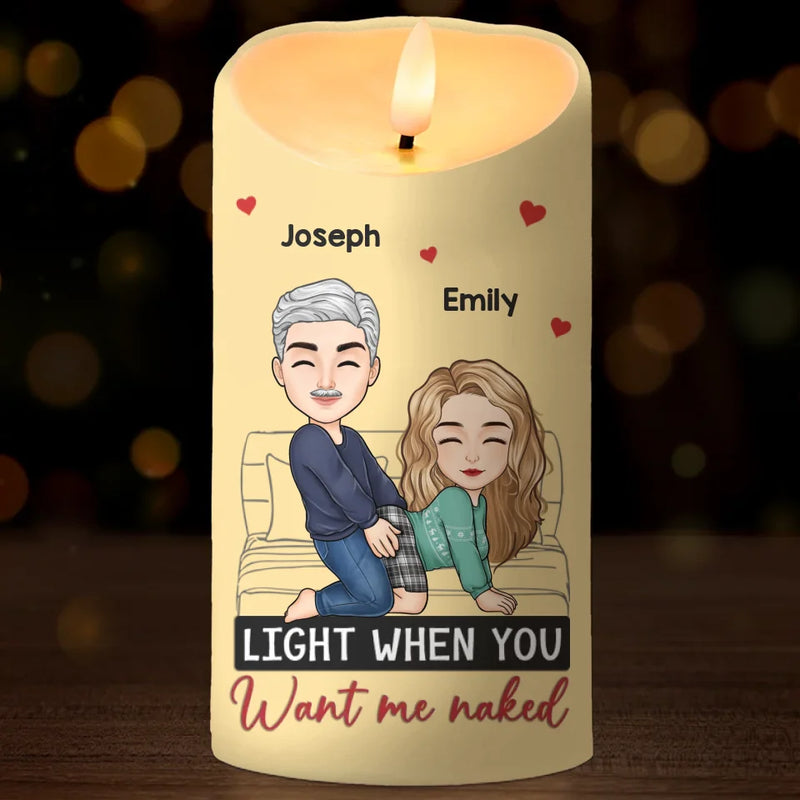 You Make My Heart Race And My Mind Wander - Couple Personalized Custom LED Candle - Gift For Husband Wife, Anniversary