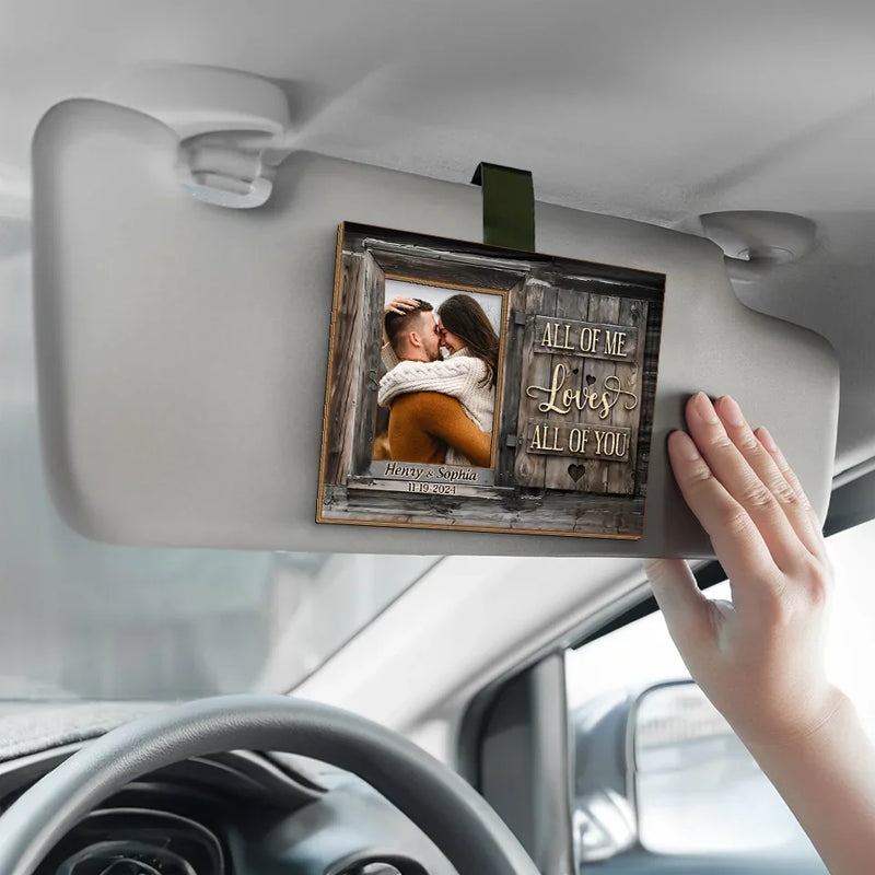 Custom Photo I Love You With All Of Me - Couple Personalized Custom Car Visor Clip - Gift For Husband Wife, Anniversary