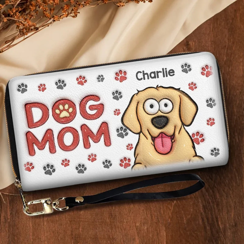 A Peek Of Paws, A Moment Of Pawsitivity - Dog & Cat Personalized Custom 3D Inflated Effect Printed Leather Long Wallet -  Gift For Pet Owners, Pet Lovers