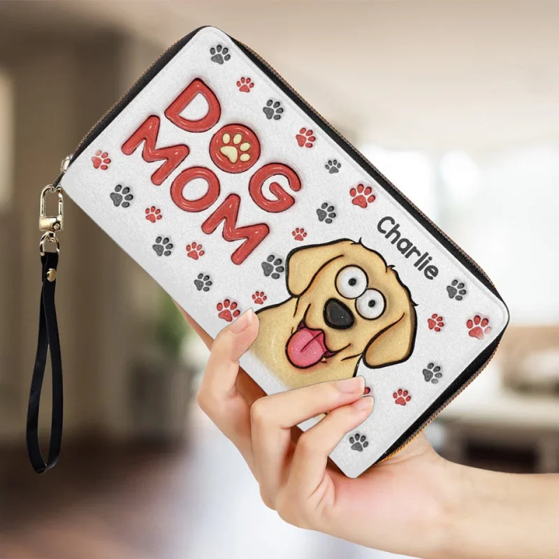 A Peek Of Paws, A Moment Of Pawsitivity - Dog & Cat Personalized Custom 3D Inflated Effect Printed Leather Long Wallet -  Gift For Pet Owners, Pet Lovers