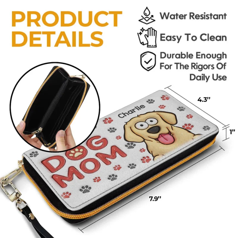 A Peek Of Paws, A Moment Of Pawsitivity - Dog & Cat Personalized Custom 3D Inflated Effect Printed Leather Long Wallet -  Gift For Pet Owners, Pet Lovers