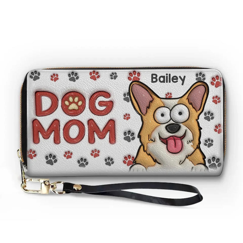A Peek Of Paws, A Moment Of Pawsitivity - Dog & Cat Personalized Custom 3D Inflated Effect Printed Leather Long Wallet -  Gift For Pet Owners, Pet Lovers
