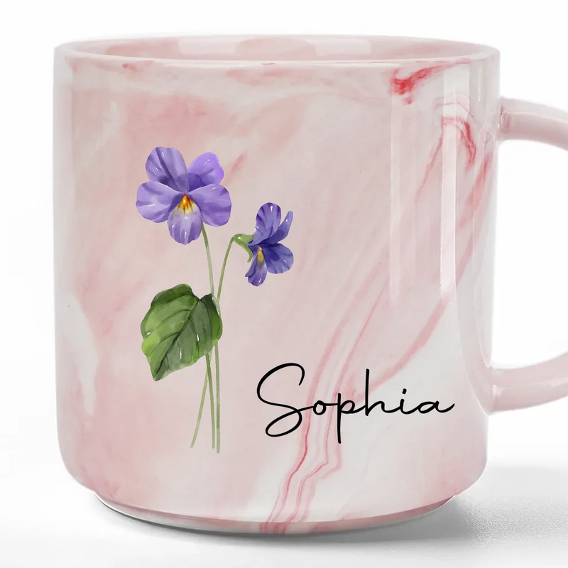 Our Friendship Is The Sweetest Flower Of All - Bestie Personalized Custom Marble Mug - Gift For Best Friends, BFF, Sisters