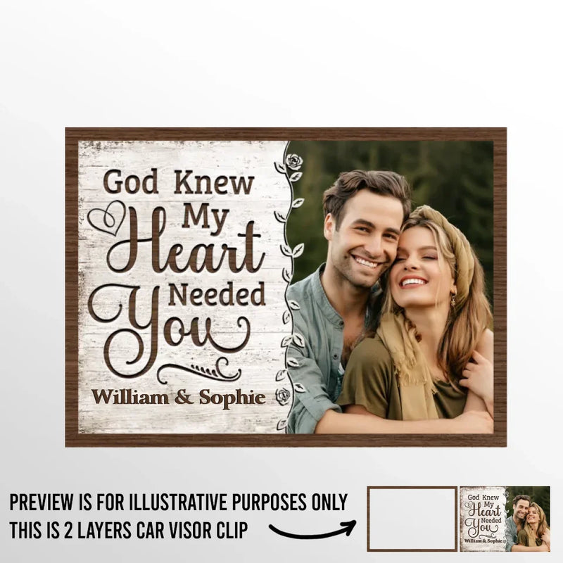 Custom Photo With You, I Am Whole - Couple Personalized Custom Car Visor Clip - Gift For Husband Wife, Anniversary