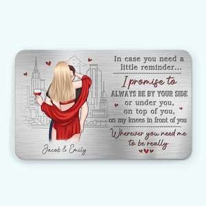 My Partner In Wine - Couple Personalized Custom Aluminum Wallet Card - Gift For Husband Wife, Anniversary