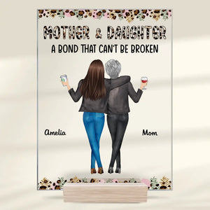 Un lien indéfectible - Plaque rectangulaire personnalisée en acrylique pour famille - Cadeau pour maman et fille