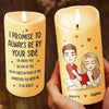 I Promise To Always Be By Your Side - Couple Personalized Custom LED Candle - Gift For Husband Wife, Anniversary