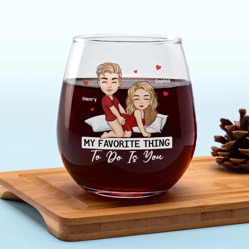 You Bring Out The Best In Me - Couple Personalized Custom Wine Glass - Gift For Husband Wife, Anniversary