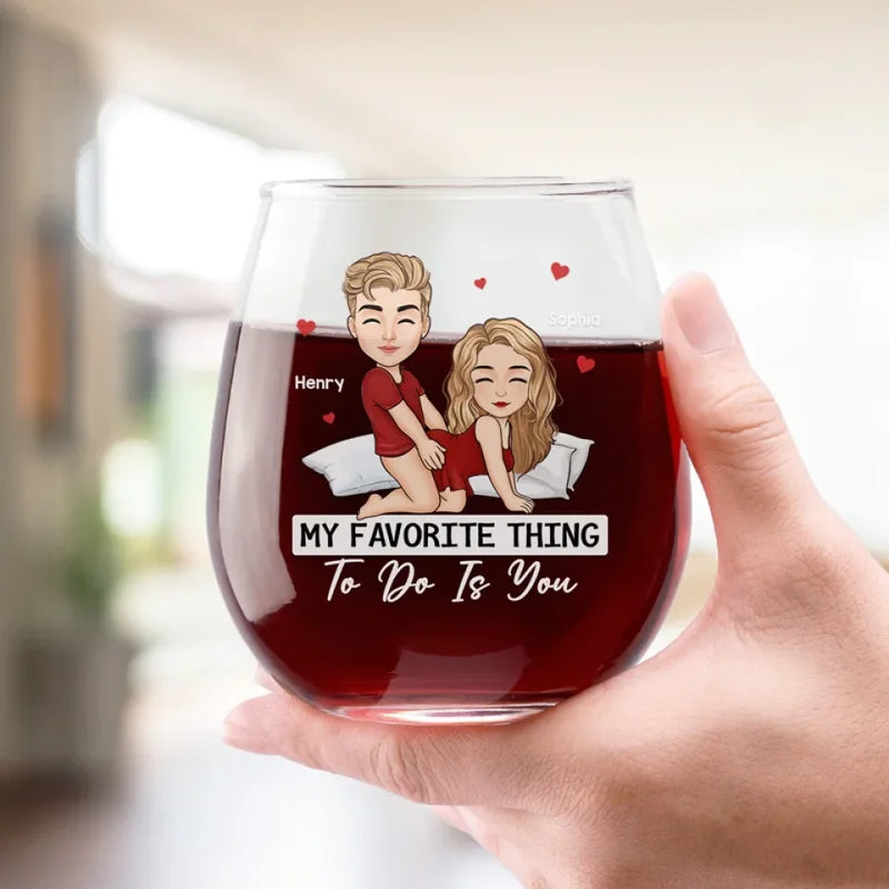You Bring Out The Best In Me - Couple Personalized Custom Wine Glass - Gift For Husband Wife, Anniversary