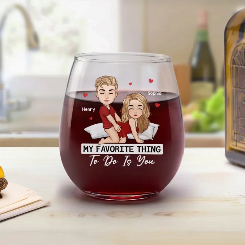 You Bring Out The Best In Me - Couple Personalized Custom Wine Glass - Gift For Husband Wife, Anniversary