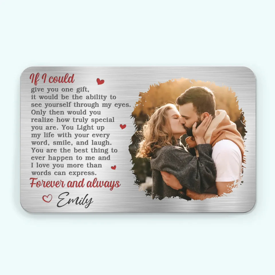 Custom Photo Forever And Always Starts Here - Couple Personalized Custom Aluminum Wallet Card - Gift For Husband Wife, Anniversary