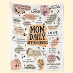 Mom Daily Affirmations Gifts for Mothers - Inspirational Blanket