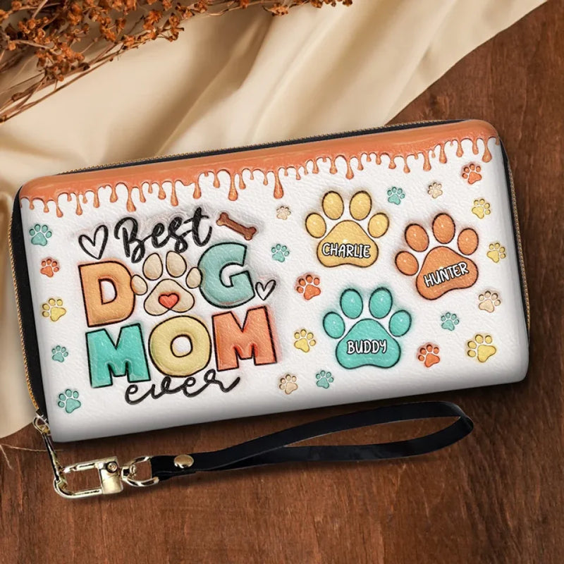 I'm The Best Fur Mom - Dog & Cat Personalized Custom 3D Inflated Effect Printed Leather Long Wallet -  Gift For Pet Owners, Pet Lovers