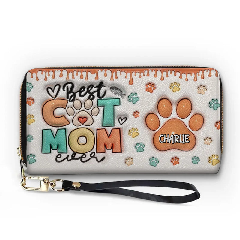 I'm The Best Fur Mom - Dog & Cat Personalized Custom 3D Inflated Effect Printed Leather Long Wallet -  Gift For Pet Owners, Pet Lovers