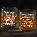 Your Embrace Is My Safe Haven - Couple Personalized Custom Whiskey Glass - Gift For Husband Wife, Anniversary