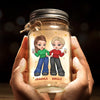 Partners In Crime And Everything Fine - Bestie Personalized Custom Mason Jar Light - Christmas Gift For Best Friends, BFF, Sisters