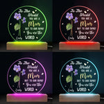 The World’s Most Beautiful Flower Is Called Mom - Family  Personalized Custom Shaped 3D LED Light - Gift For Mom, Daughter