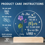 The World’s Most Beautiful Flower Is Called Mom - Family  Personalized Custom Shaped 3D LED Light - Gift For Mom, Daughter