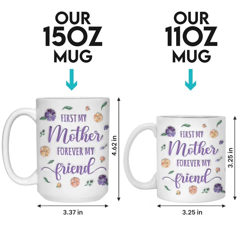 First My Daughter, Forever My Best Friend - Family Personalized Custom 3D Inflated Effect Printed Mug - Gift For Mom, Daughter