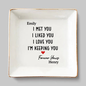 Je t'aime, je te garde - Plat à bijoux personnalisé pour couple - Cadeau pour mari et femme, anniversaire