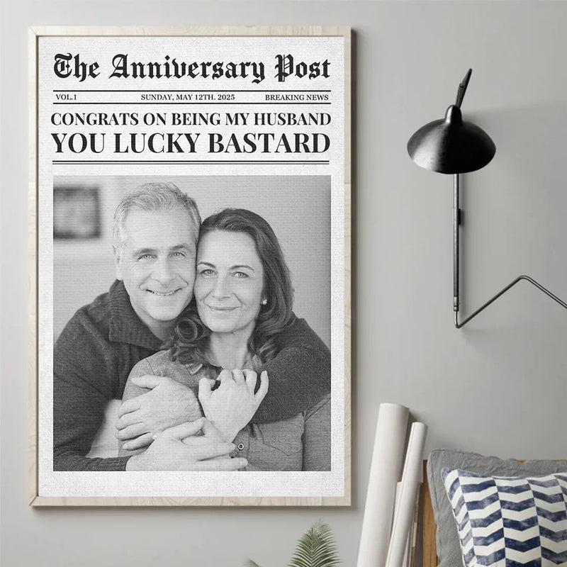 Custom Photo The Anniversary Post - Couple Personalized Custom Vertical Poster - Gift For Husband Wife, Anniversary