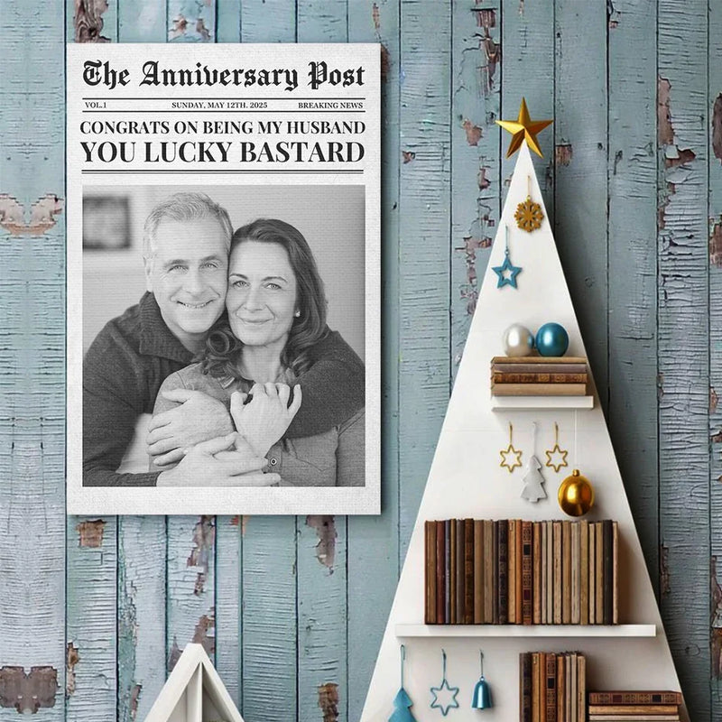 Custom Photo The Anniversary Post - Couple Personalized Custom Vertical Poster - Gift For Husband Wife, Anniversary