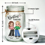 Better Together, Always And Forever - Bestie Personalized Custom Mason Jar Light - Christmas Gift For Best Friends, BFF, Sisters