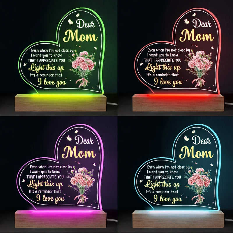 Thank You For Being The Light In My Life - Family  Personalized Custom Shaped 3D LED Light - Gift For Mom, Daughter