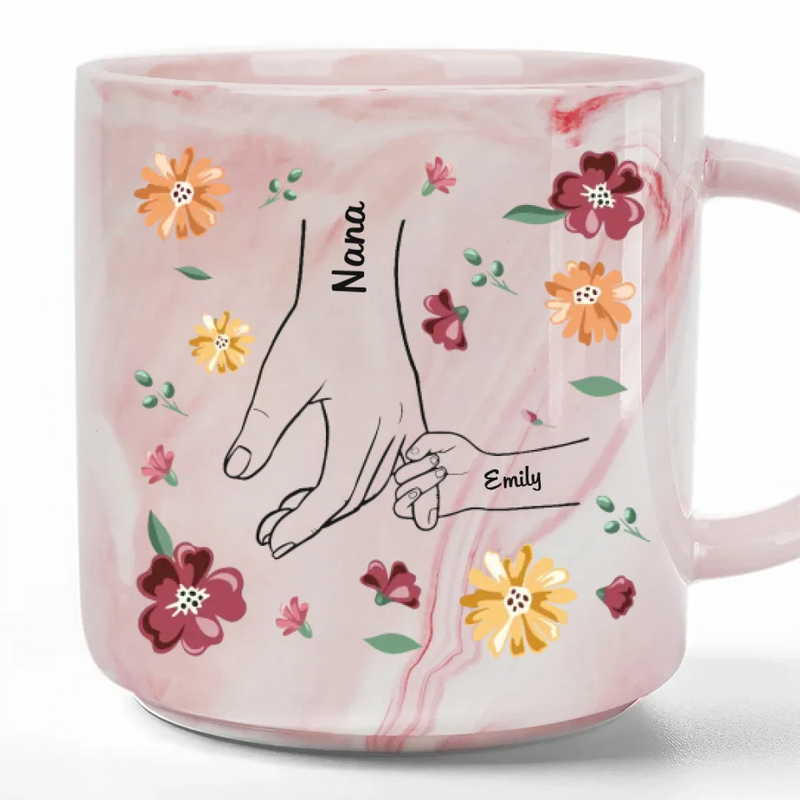 A Little Bit Parent, A Little Bit Best Friend - Family Personalized Custom Marble Mug - Gift For Mom, Grandma