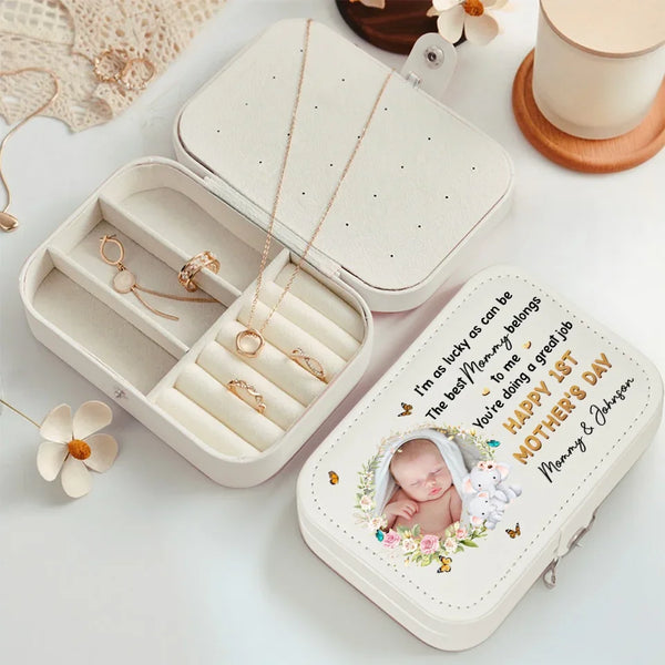 Custom Photo The Best Mom Belongs To Me - Family Personalized Custom Jewelry Case Mothers Day Gift For Mom Grandma
