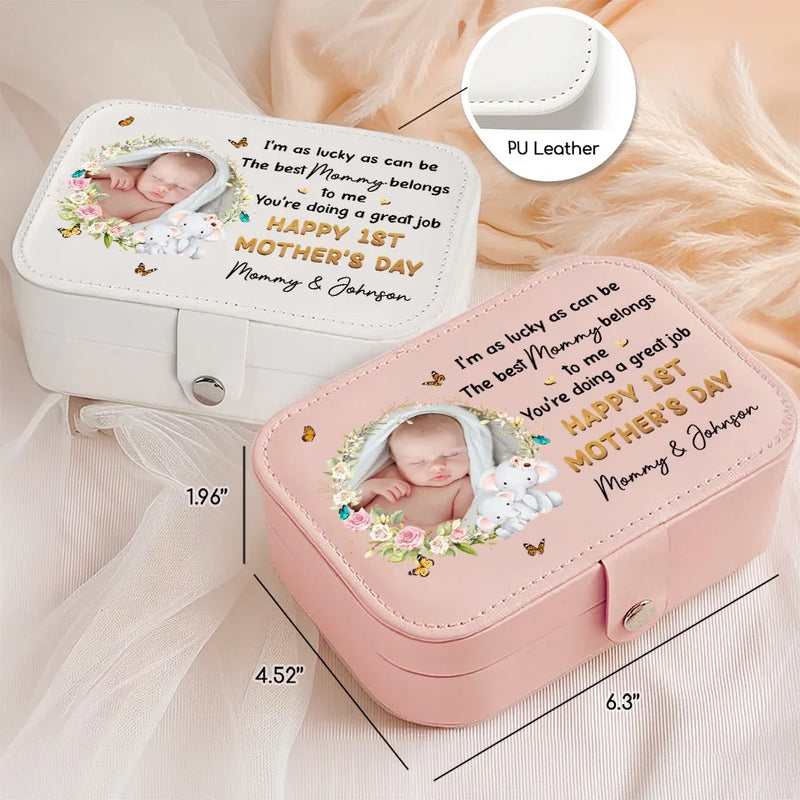 Custom Photo The Best Mom Belongs To Me - Family Personalized Custom Jewelry Case - Mother's Day, Gift For Mom, Grandma