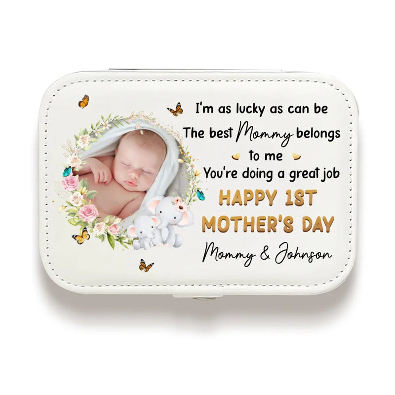 Custom Photo The Best Mom Belongs To Me - Family Personalized Custom Jewelry Case - Mother's Day, Gift For Mom, Grandma
