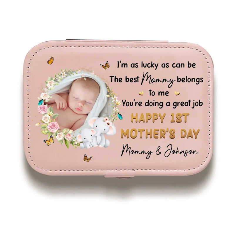 Custom Photo The Best Mom Belongs To Me - Family Personalized Custom Jewelry Case - Mother's Day, Gift For Mom, Grandma
