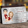 Tu rends mon cœur heureux - Carte portefeuille en aluminium personnalisée pour couple - Cadeau pour mari et femme, anniversaire
