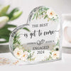 Engaged And In Love - Couple Personalized Custom Heart Shaped Acrylic Plaque - Gift For Husband Wife, Anniversary