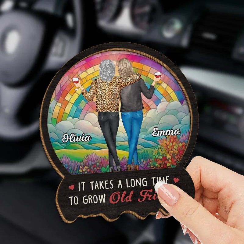 Grow An Old Friend - Bestie Personalized Custom Car Visor Clip - Gift For Best Friends, BFF, Sisters