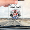 Be Careful On Your Journey - Couple Personalized Custom Car Ornament - Acrylic Custom Shaped - Gift For Husband Wife, Anniversary