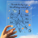 We Will Always Reach For You - Family Personalized Custom Rectangle Shaped Acrylic Plaque - Gift For Mom, Grandma