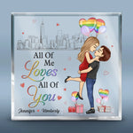 Love Wins, Love Matters - Couple Personalized Custom Square Shaped Acrylic Plaque - Gift For Husband Wife, Anniversary, LGBTQ+