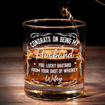 Funny Husband Whiskey Gift for Him - Whiskey Glass