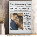 Custom Photo Anniversary Gifts for Couples - Personalized Poster