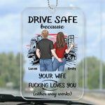 Custom Name Funny Drive Safe Gifts for Husbands - Personalized Car Ornament