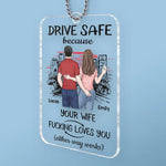 Custom Name Funny Drive Safe Gifts for Husbands - Personalized Car Ornament