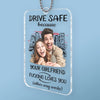 Custom Photo Keep Safe On The Road - Couple Personalized Custom Car Ornament - Acrylic Custom Shaped - Gift For Husband Wife, Anniversary